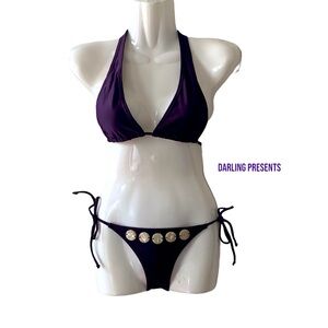 Agua Doce Brazilian Bikini Swimsuit Women Color Purple Size M
